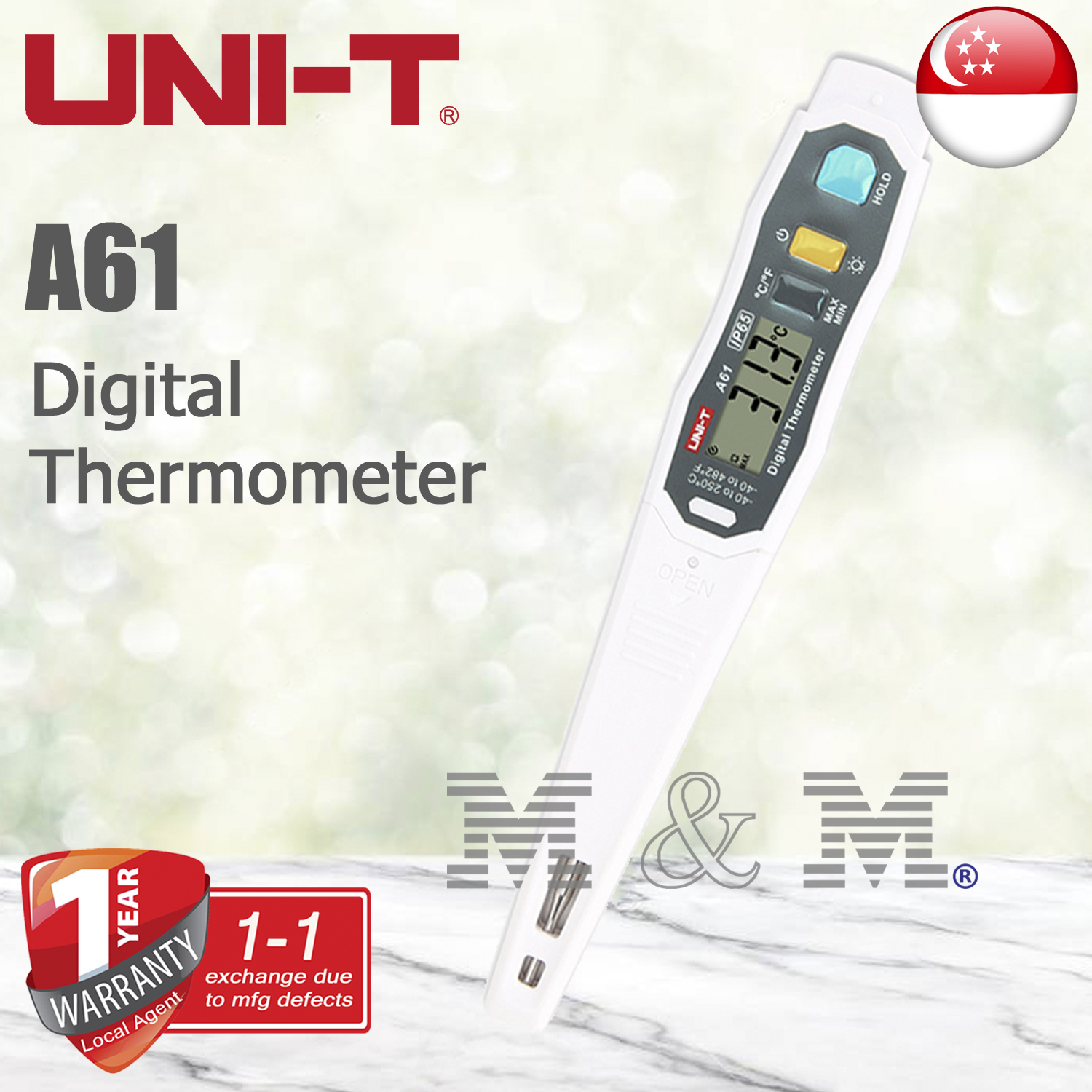 UNI-T A61 Digital Thermometer (cooking, refrigeration & food thermometer)
