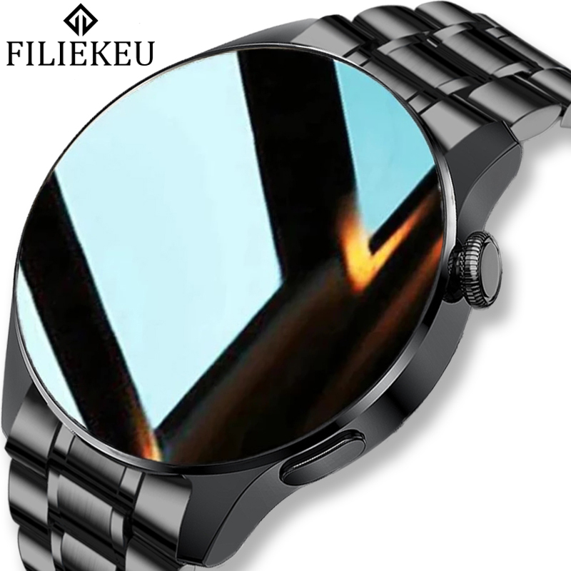 FILIEKEU 2022 Men's Smart Watch Supports Bluetooth Calling, Heart Rate Monitoring, Fitness Tracker Weather Display IP67 Waterproof for Android/ IOS Stainless Steel Smart Watch