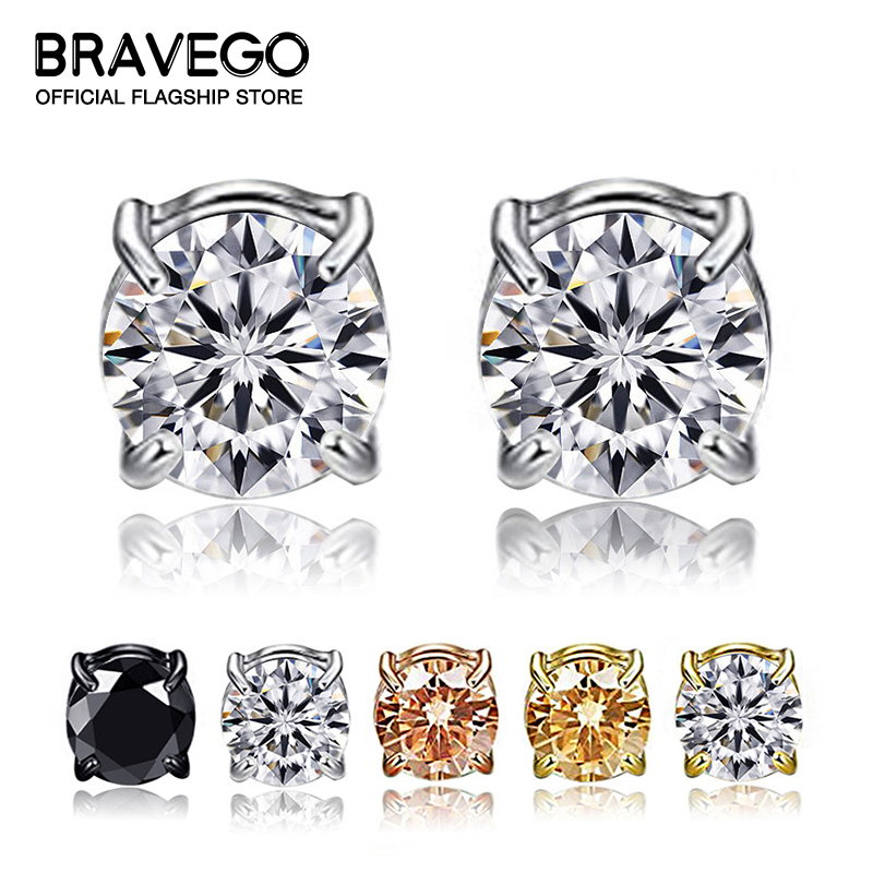 Bravego 1 Pair Diamond Magnetic Earrings Stainless Steel Non Piercing Ear Studs Magnet Clip Earrings